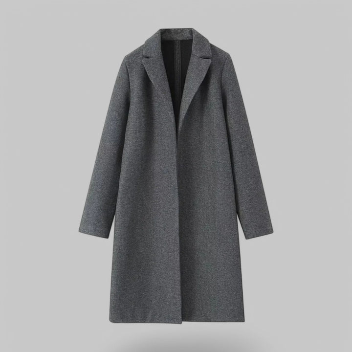 Open Stitch Lapel Collar Trench Coat