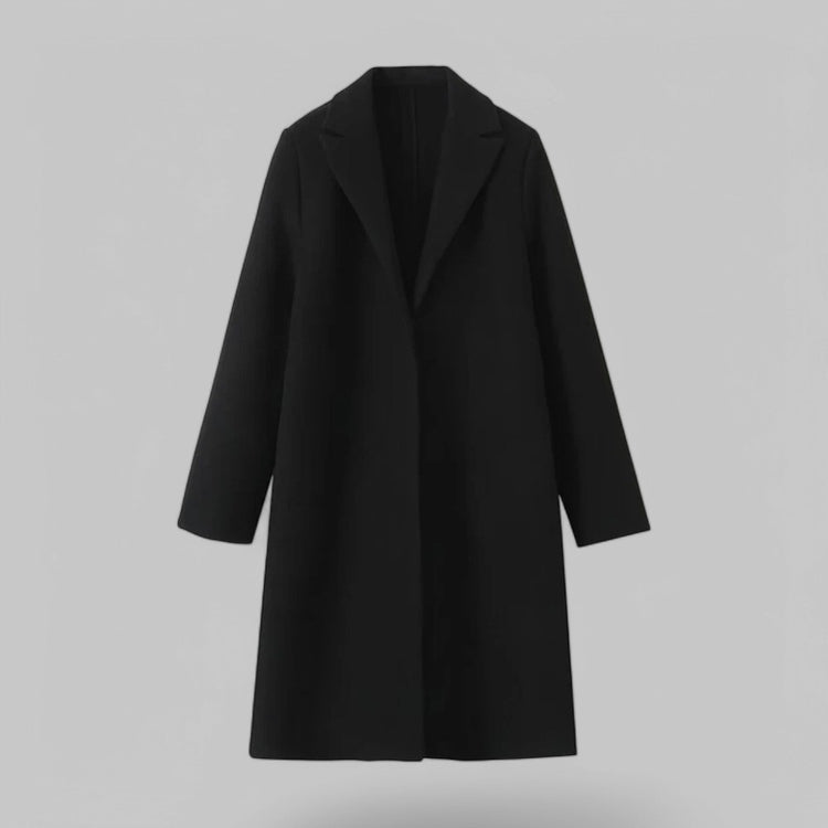 Open Stitch Lapel Collar Trench Coat