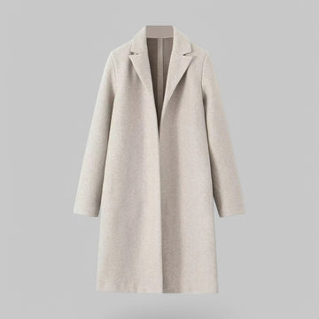 Open Stitch Lapel Collar Trench Coat