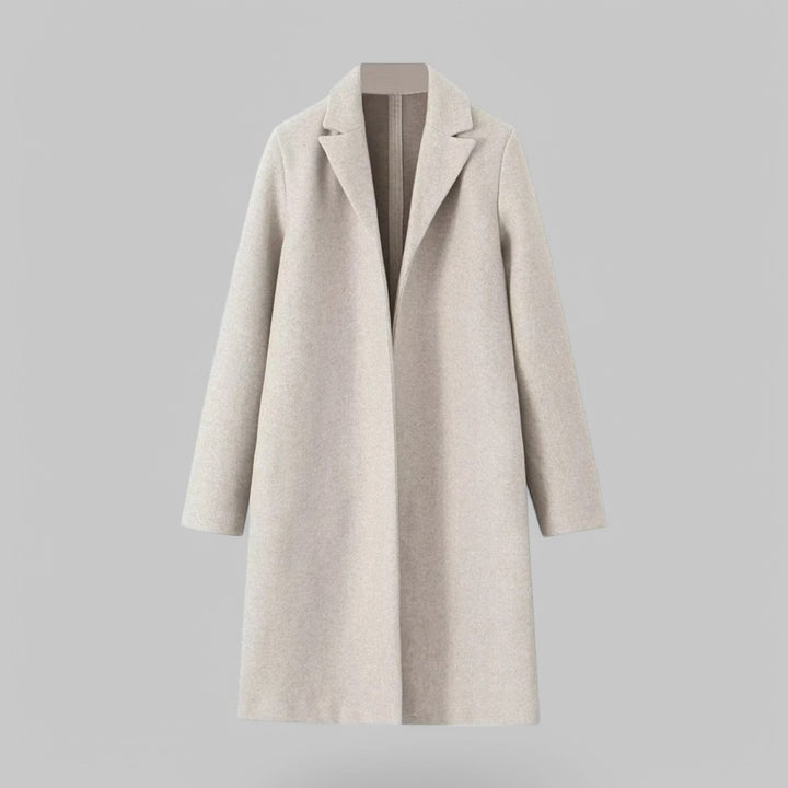 Open Stitch Lapel Collar Trench Coat