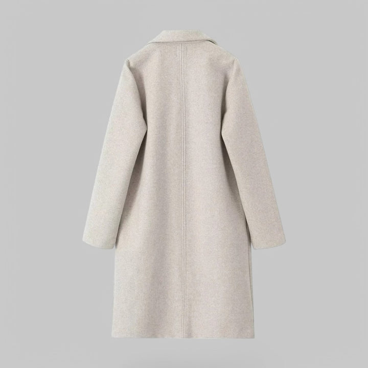 Open Stitch Lapel Collar Trench Coat