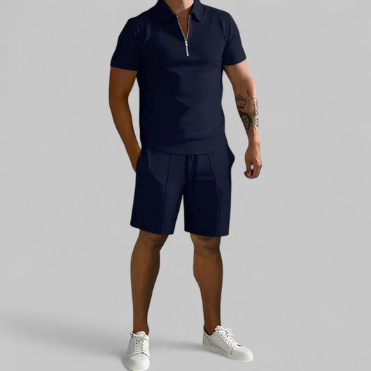Zip Polo and Shorts Set
