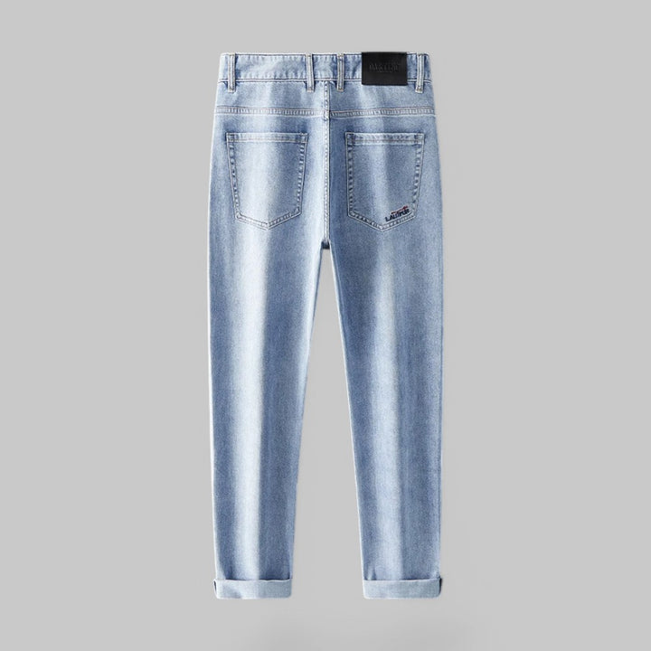 Classic Light-Wash Straight Leg Denim Trousers