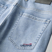 Classic Light-Wash Straight Leg Denim Trousers