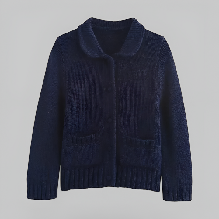 Chic Collared Knit Cardigan