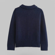 Chic Collared Knit Cardigan