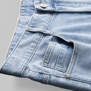 Classic Light-Wash Straight Leg Denim Trousers