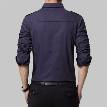 Men's Military Style Epaulette Shirt