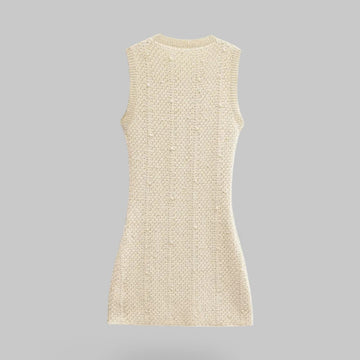 Klyber | Sleeveless Faux Pearl Knit Mini Dress