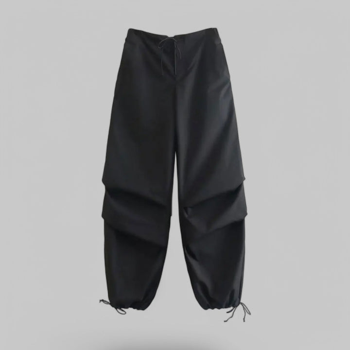 High-Waist Pleated Pants with Side Pockets