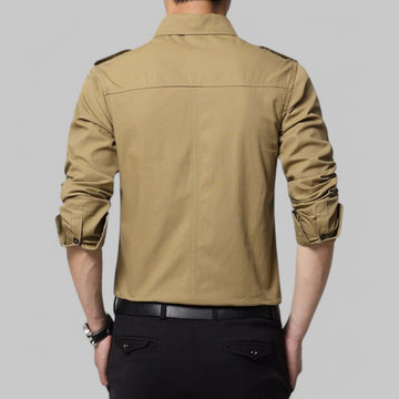 Men's Military Style Epaulette Shirt