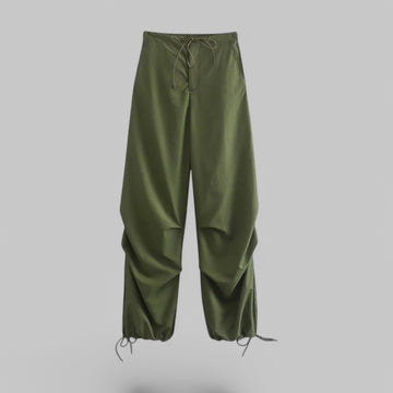 High-Waist Pleated Pants with Side Pockets