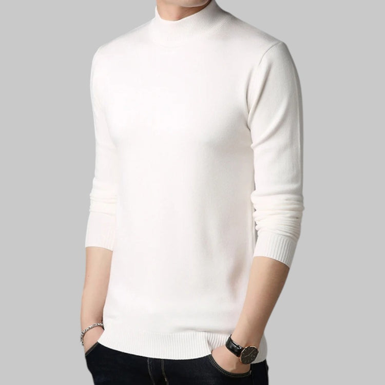 Mock Neck Knit Jumper in Solid Colour