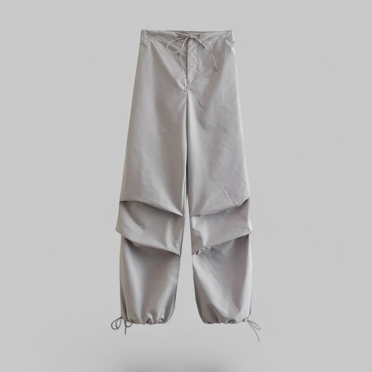 High-Waist Pleated Pants with Side Pockets