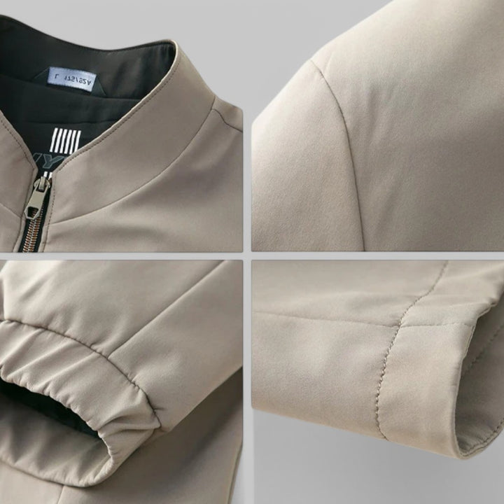 Vintage Slim Fit Stand Collar Jacket