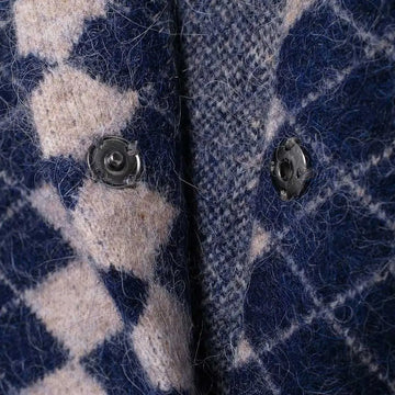 Women's Argyle Knit Cardigan with Front Pockets