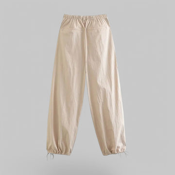 High-Waist Pleated Pants with Side Pockets
