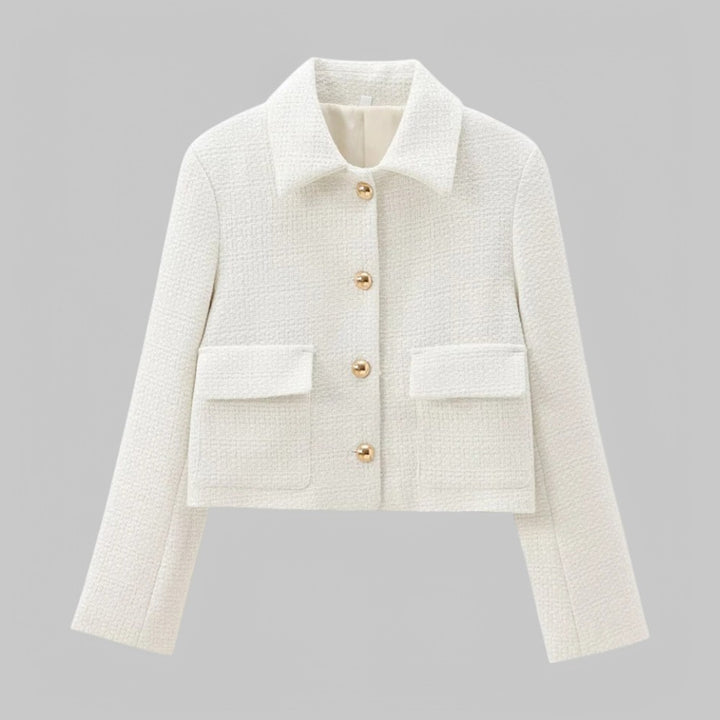 Tweed Jacket & High-Waist Skirt Set with Pockets