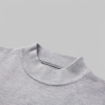 Mock Neck Knit Jumper in Solid Colour