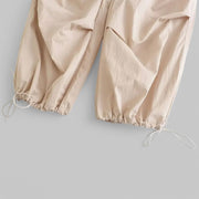 High-Waist Pleated Pants with Side Pockets