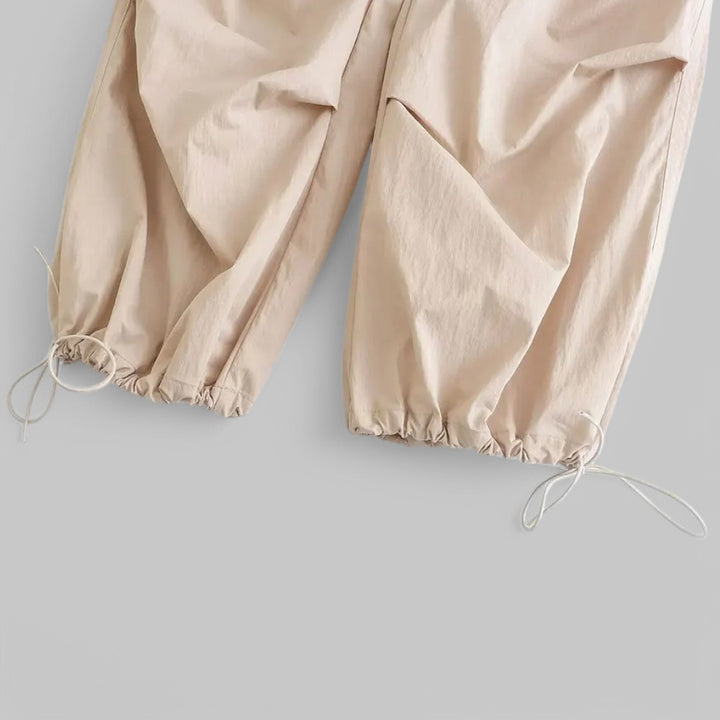 High-Waist Pleated Pants with Side Pockets