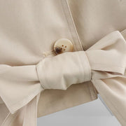 Women's Cropped Trench Jacket with Belted Waist