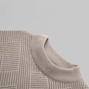 Men's Mock Neck Patterned Knit Jumper