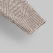 Men's Mock Neck Patterned Knit Jumper