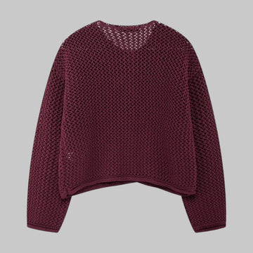 Women's Open Knit Cardigan with Gold Buttons