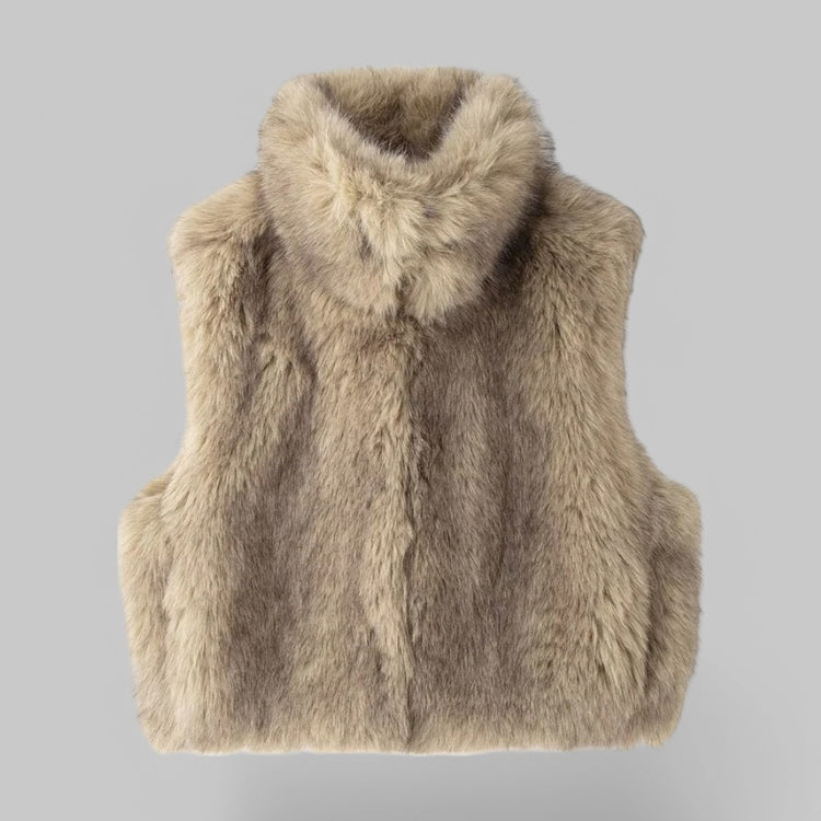 Faux Fur Sleeveless Waistcoat
