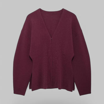 Fitted V-Neck Knit Cardigan