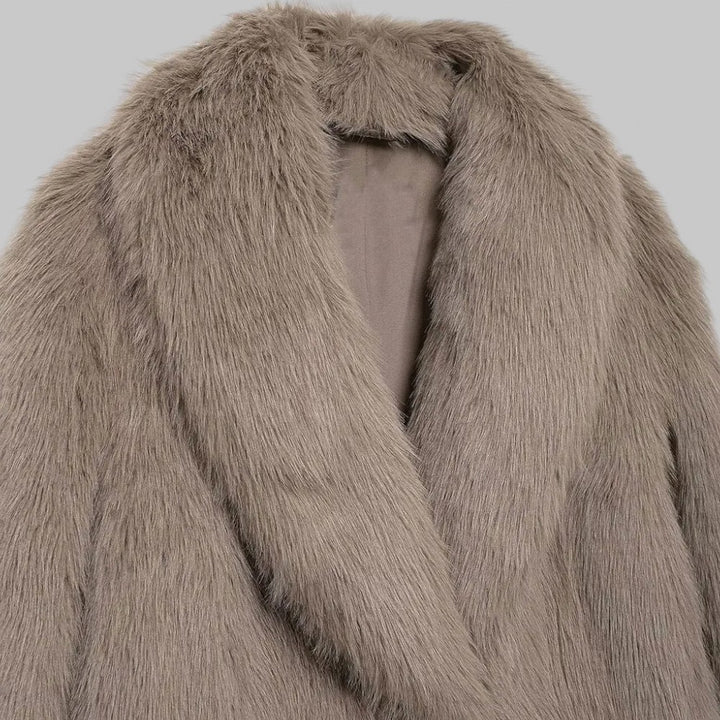 Women's Long Plush Faux Fur Coat