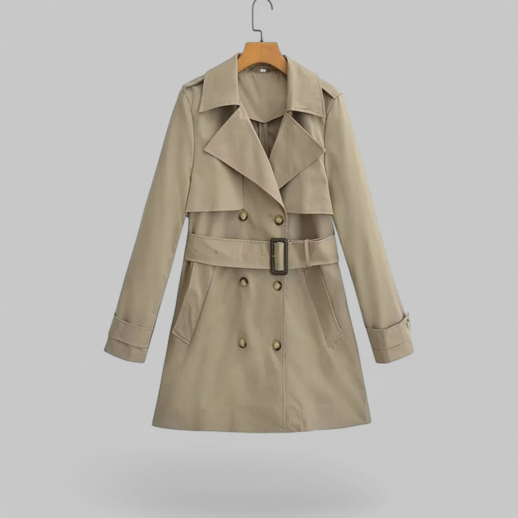 Double-Breasted Trench Coat with Belt