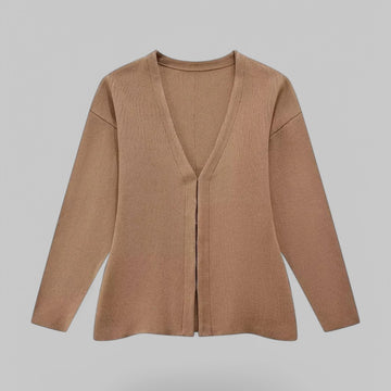 Fitted V-Neck Knit Cardigan
