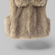 Faux Fur Sleeveless Waistcoat
