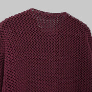 Women's Open Knit Cardigan with Gold Buttons