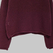 Women's Open Knit Cardigan with Gold Buttons