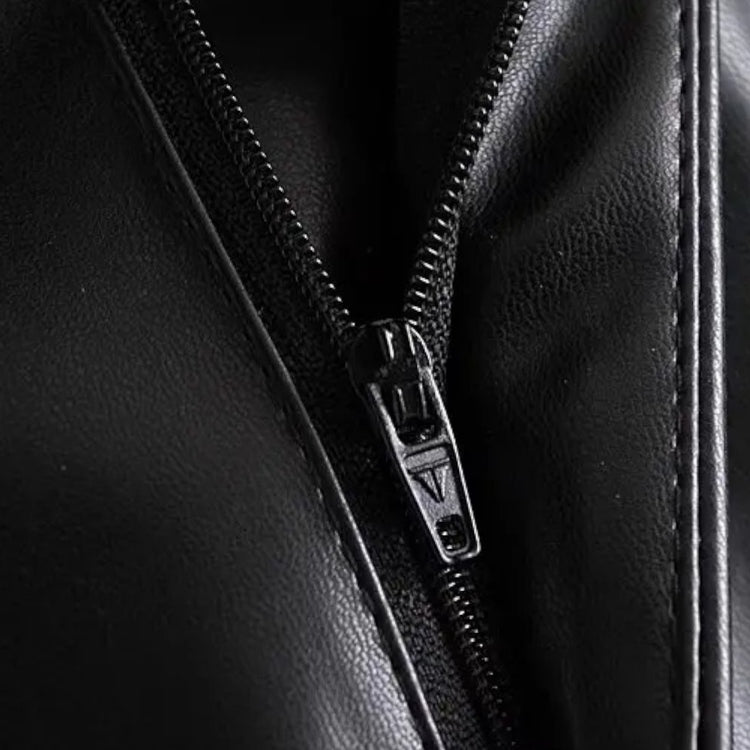 High-Waist Faux Leather Shorts with Side Pockets