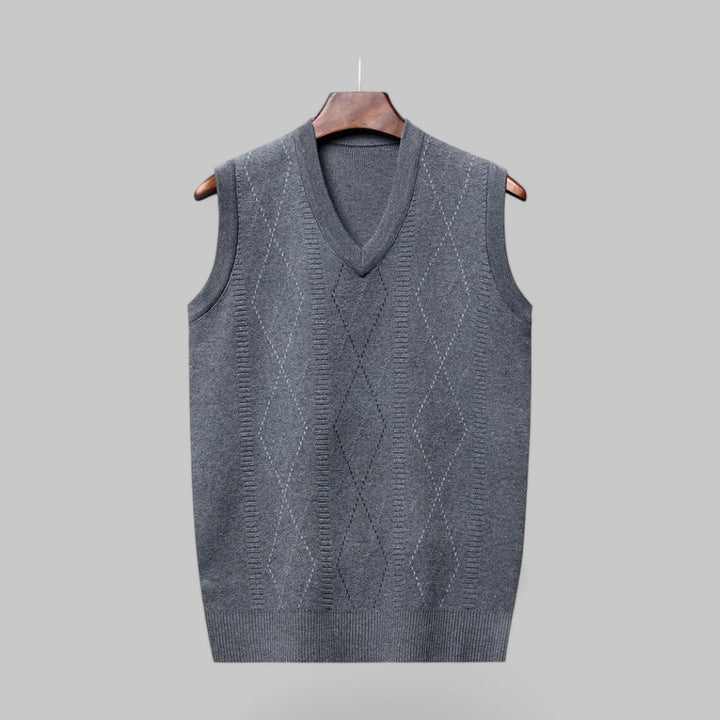 Men's Diamond Stitch Knit Spencer Vest