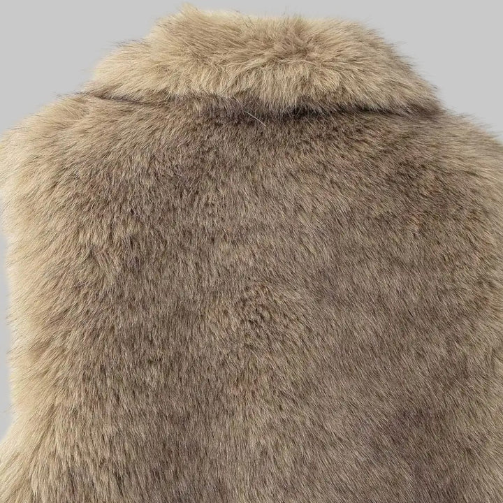 Faux Fur Sleeveless Waistcoat