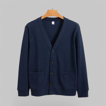 Solid V-Neck Knit Cardigan