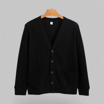 Solid V-Neck Knit Cardigan