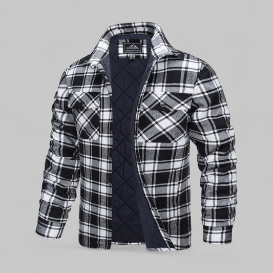 Warm Quilted Flannel Shirt Jacket