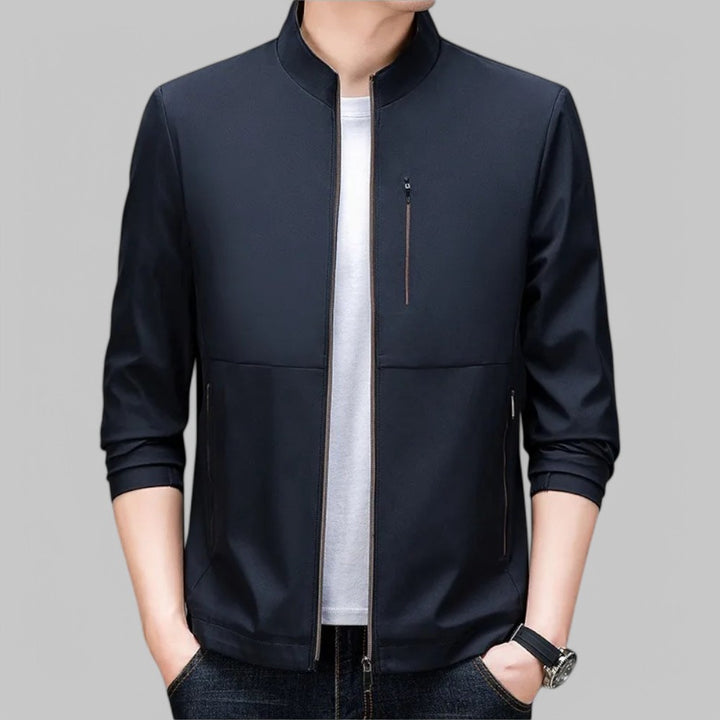 Vintage Slim Fit Stand Collar Jacket