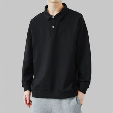 Minimalist Button-Up Stand Collar Sweatshirt