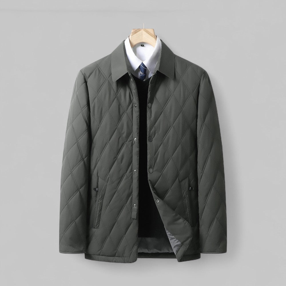 Modern Quilted Button Jacket