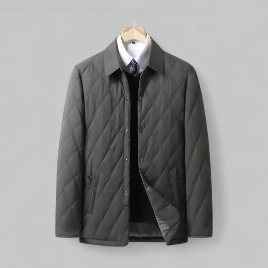 Modern Quilted Button Jacket