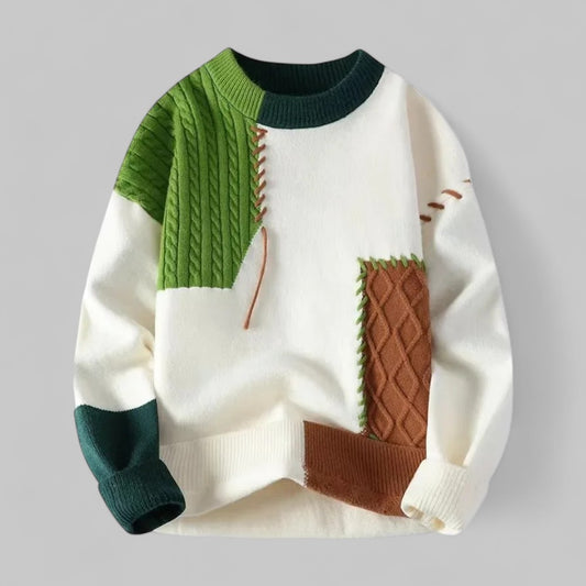 Modern Patchwork Knit Jumper