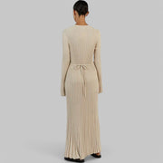 Klyber | Long Sleeve Ribbed Knit Maxi Dress
