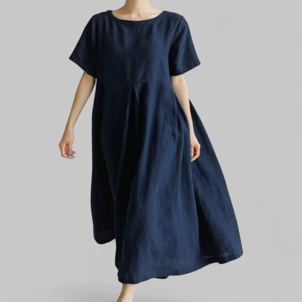 Patchwork Spring Cotton Pockets Dresses